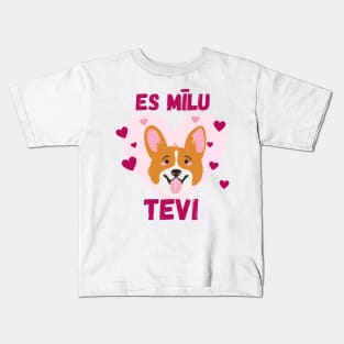 Priecīgu valentīndienu es mīlu tevi - Latviešu Kids T-Shirt